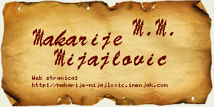 Makarije Mijajlović vizit kartica